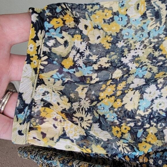 Loft floral ruffle neck cottagecore midi dress size xs - Picture 3 of 9